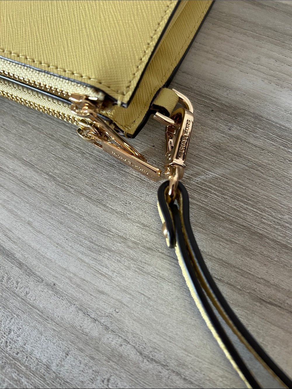 Michael Kors Yellow Saffiano Leather Wristlet Clutch NWOT - Picture 11 of 11
